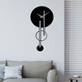 Wallity Reloj de Pared Decorativo de Metal Negro